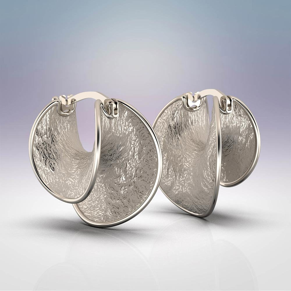 Contemporary Gold Hoop Earrings Made in Italy - Oltremare Gioielli