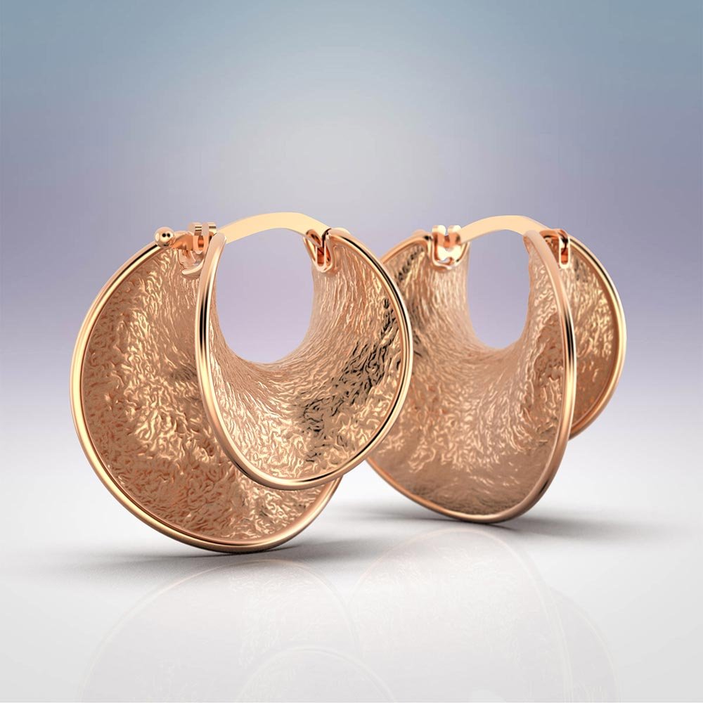 Contemporary Gold Hoop Earrings Made in Italy - Oltremare Gioielli