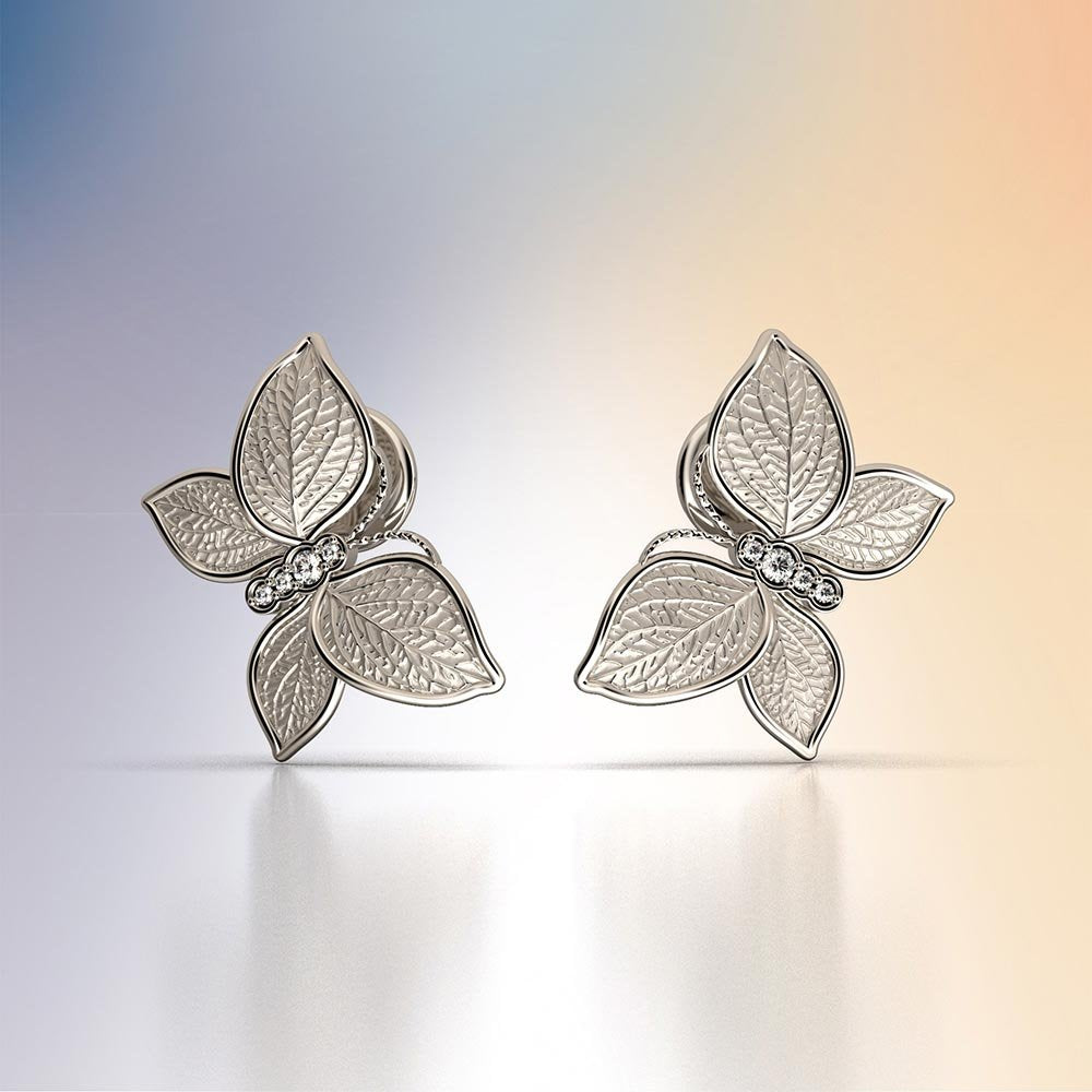 Italian Gold Butterfly Diamonds Earrings - Oltremare Gioielli