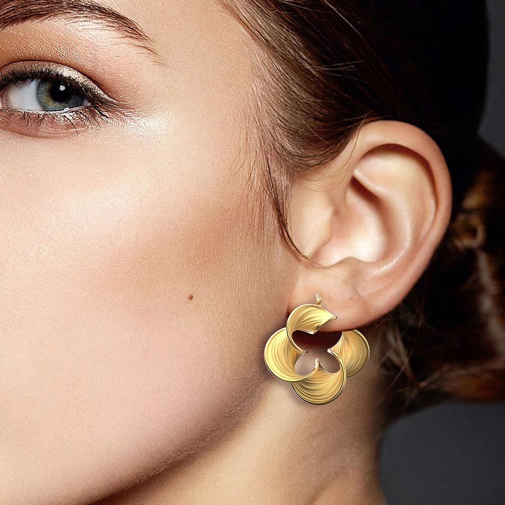 Modern Twisted Gold Hoops Made in Italy - Oltremare Gioielli