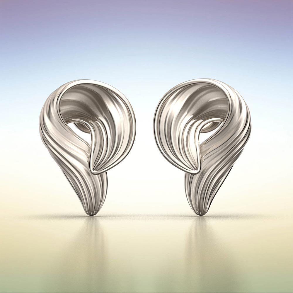 Wavy Leaf Gold Earrings - Oltremare Gioielli