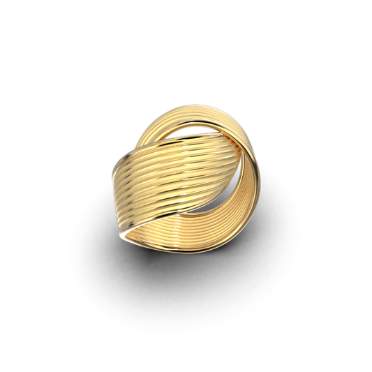 Gold Embrace Ring Modern and Classic Shape - Oltremare Gioielli