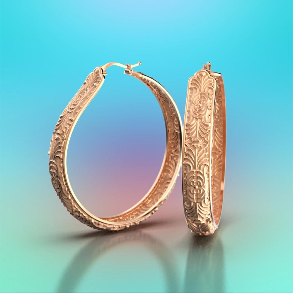 Extra Large Gold Hoop Earrings - Oltremare Gioielli