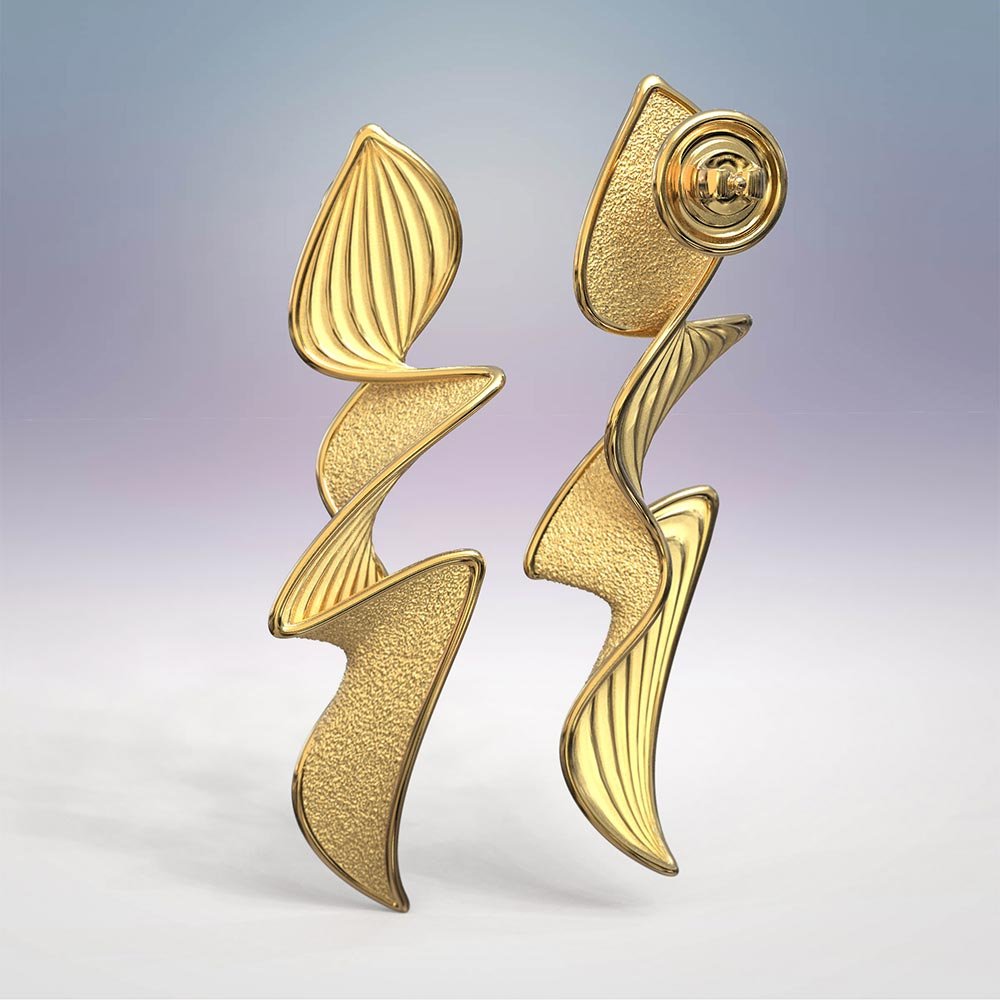 Elegant Modern Gold Earrings - Oltremare Gioielli