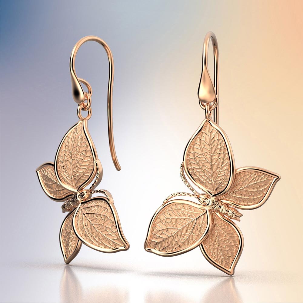 Butterfly Dangle Earrings Made in Italy - Oltremare Gioielli