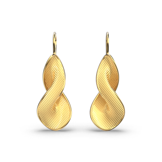 Made in Italy Twisted Gold Drop Earrings - Oltremare Gioielli