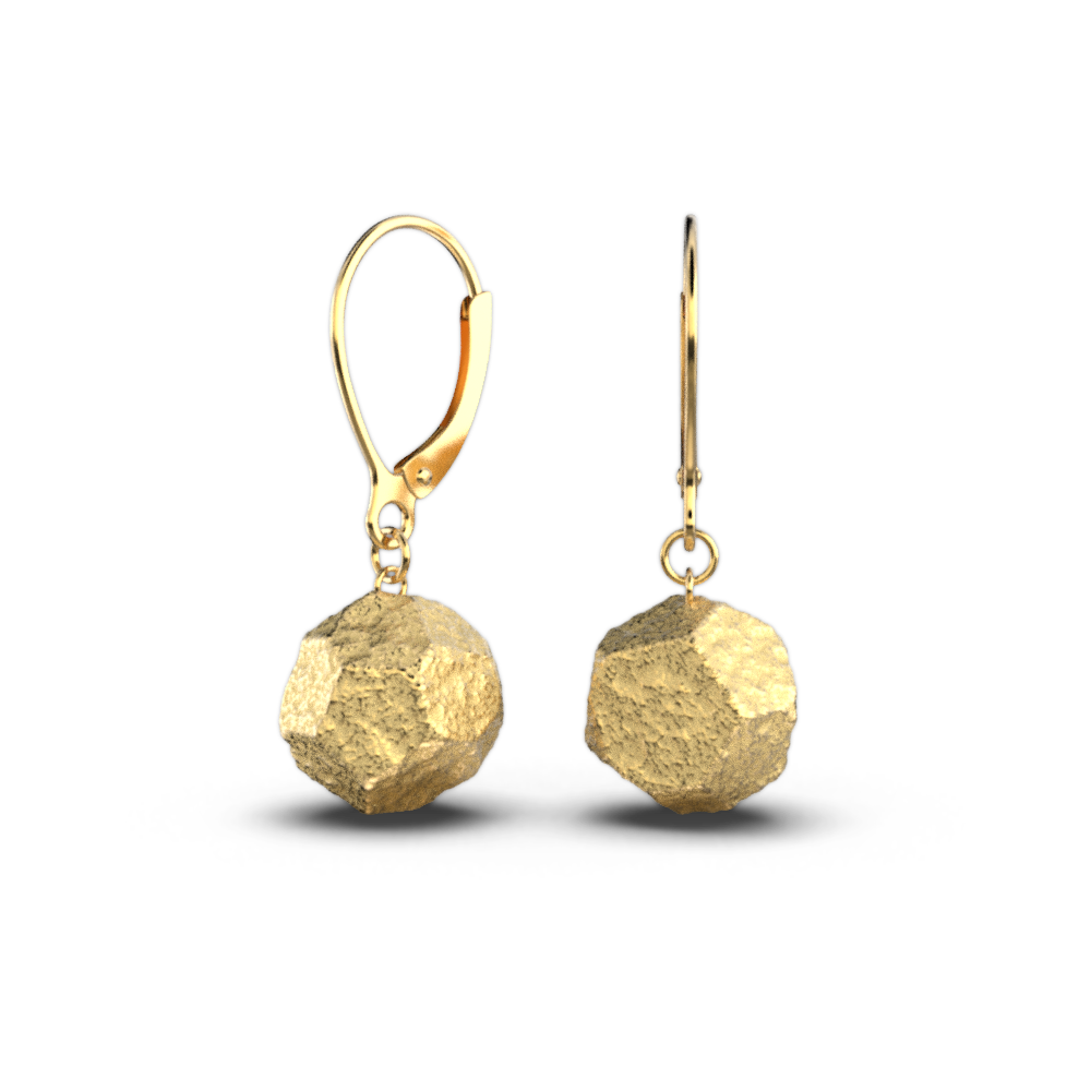 Lever Back Gold Beads Earrings Made in Italy - Oltremare Gioielli