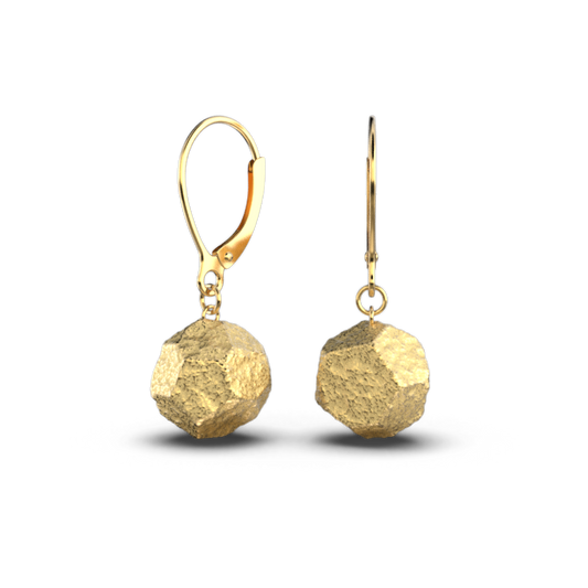 Lever Back Gold Beads Earrings Made in Italy - Oltremare Gioielli