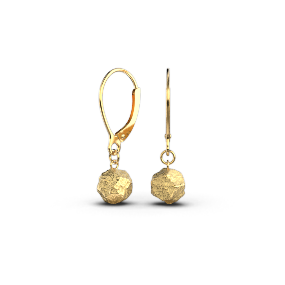 Small Bead Gold Lever Back Earrings - Oltremare Gioielli