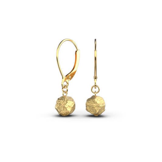 Small Bead Gold Lever Back Earrings - Oltremare Gioielli