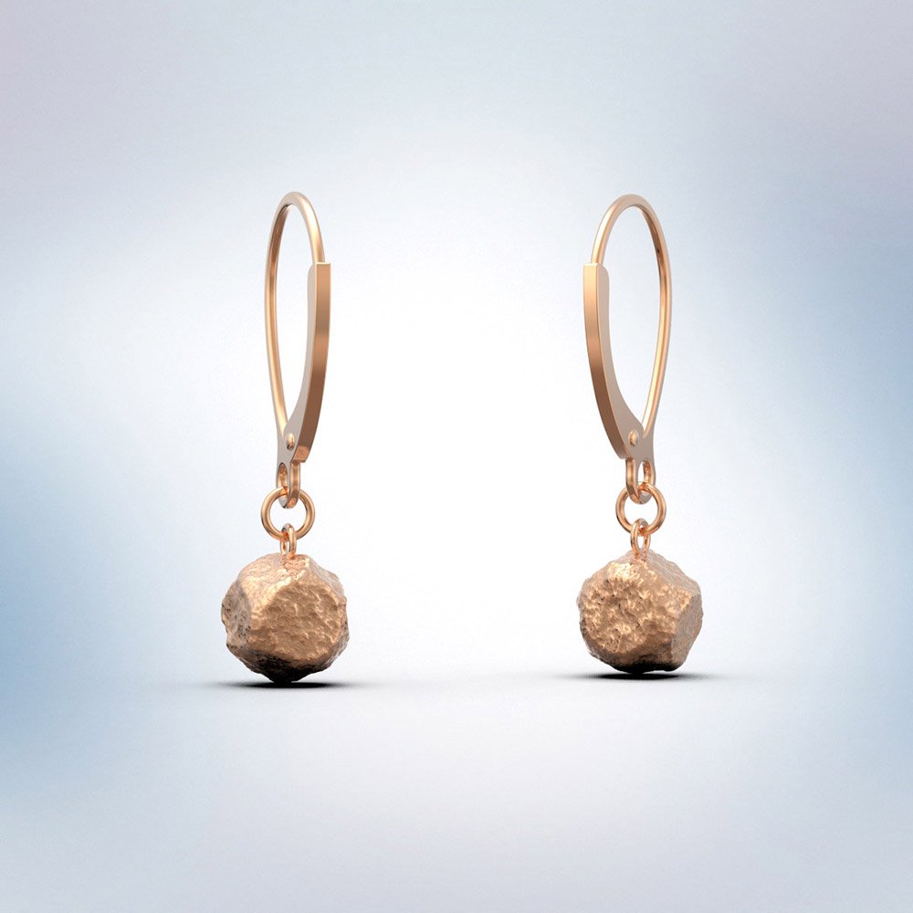 Small Bead Gold Lever Back Earrings - Oltremare Gioielli