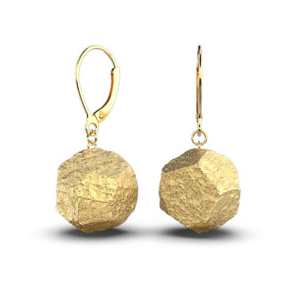 Large Bead Gold Lever Back Earrings - Oltremare Gioielli