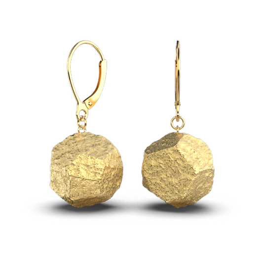 Large Bead Gold Lever Back Earrings - Oltremare Gioielli