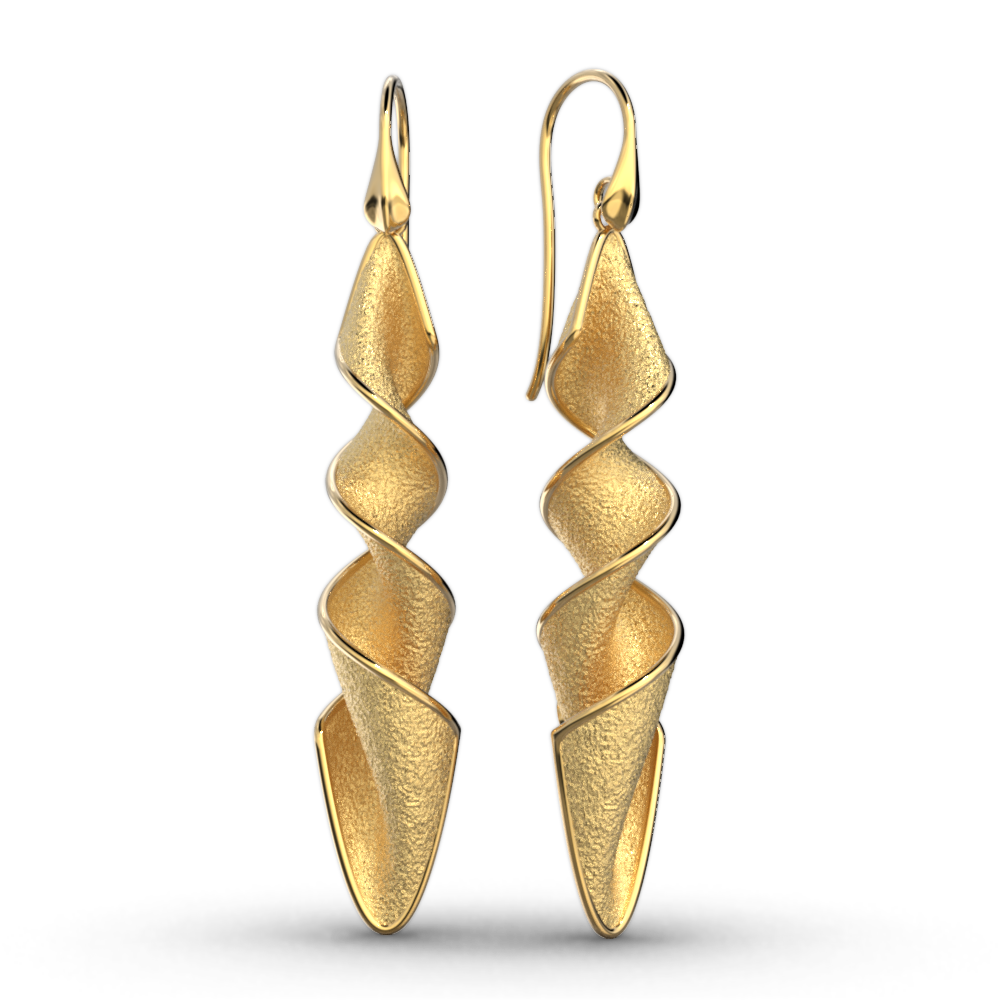 Spiral Dangle Drop Earrings Made in Italy - Oltremare Gioielli