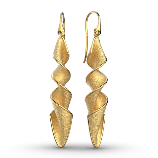 Spiral Dangle Drop Earrings Made in Italy - Oltremare Gioielli