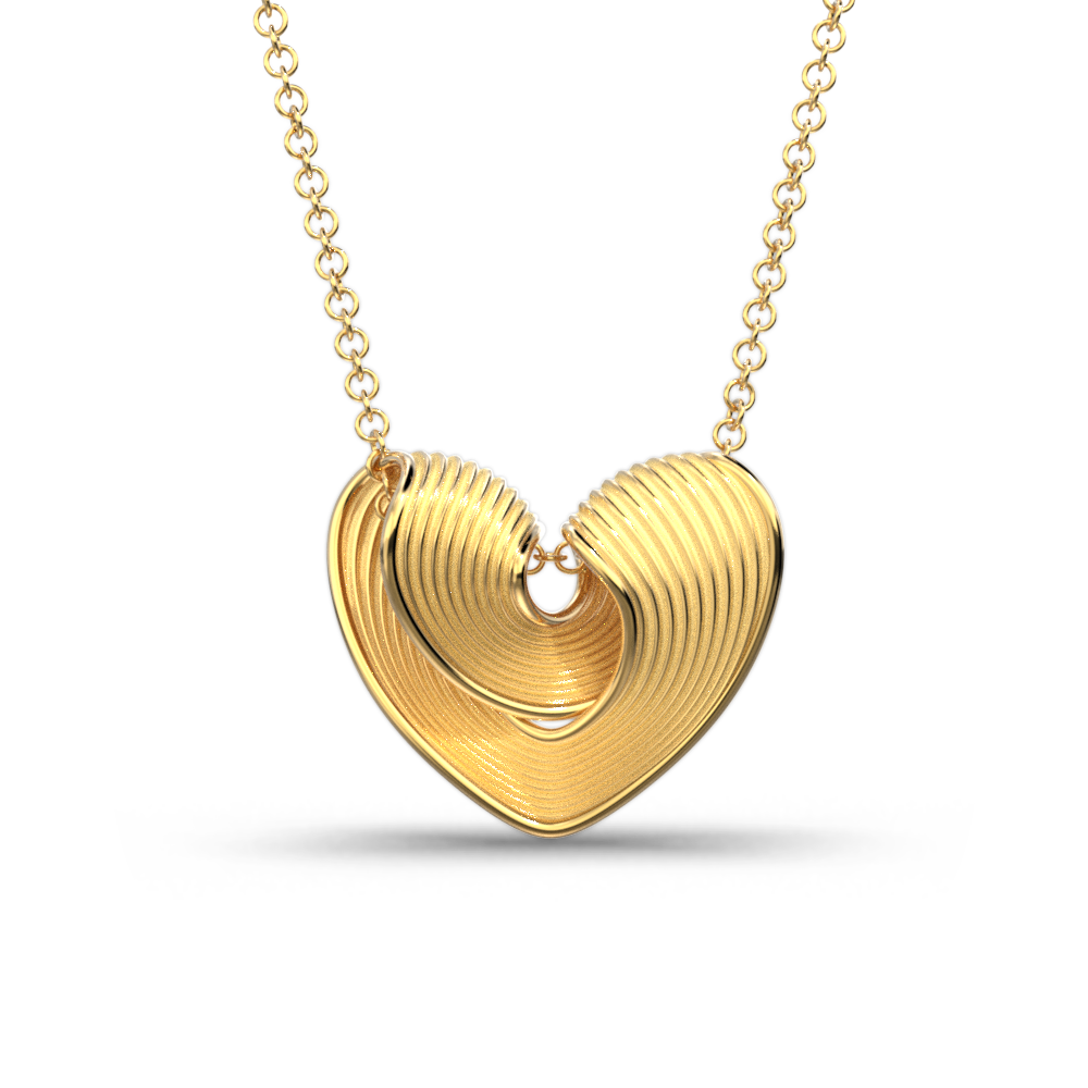 Tiny Gold Heart Pendant Necklace - Oltremare Gioielli