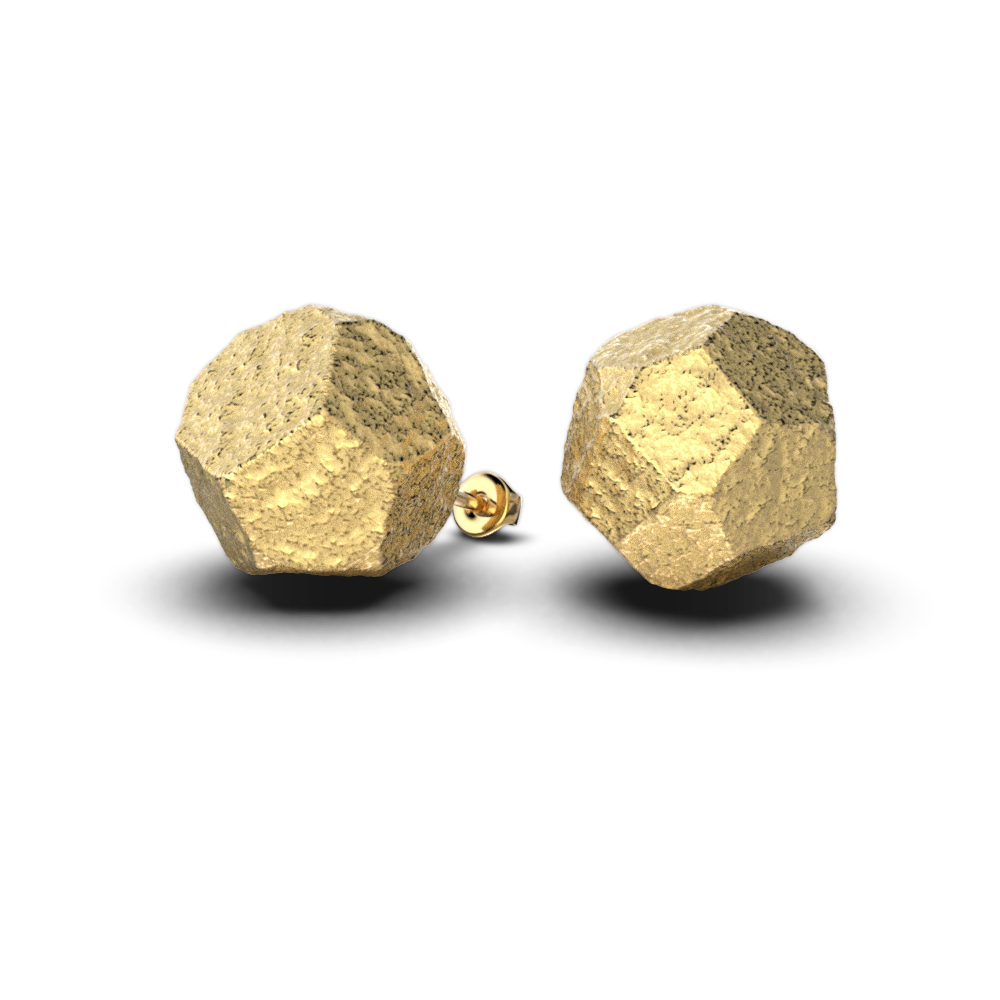 Gold Beads Studs Made in Italy - Oltremare Gioielli