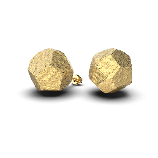 Gold Beads Studs Made in Italy - Oltremare Gioielli