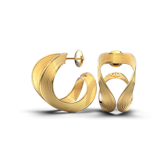 Open Hoop Earrings 18k Gold Large Size - Oltremare Gioielli