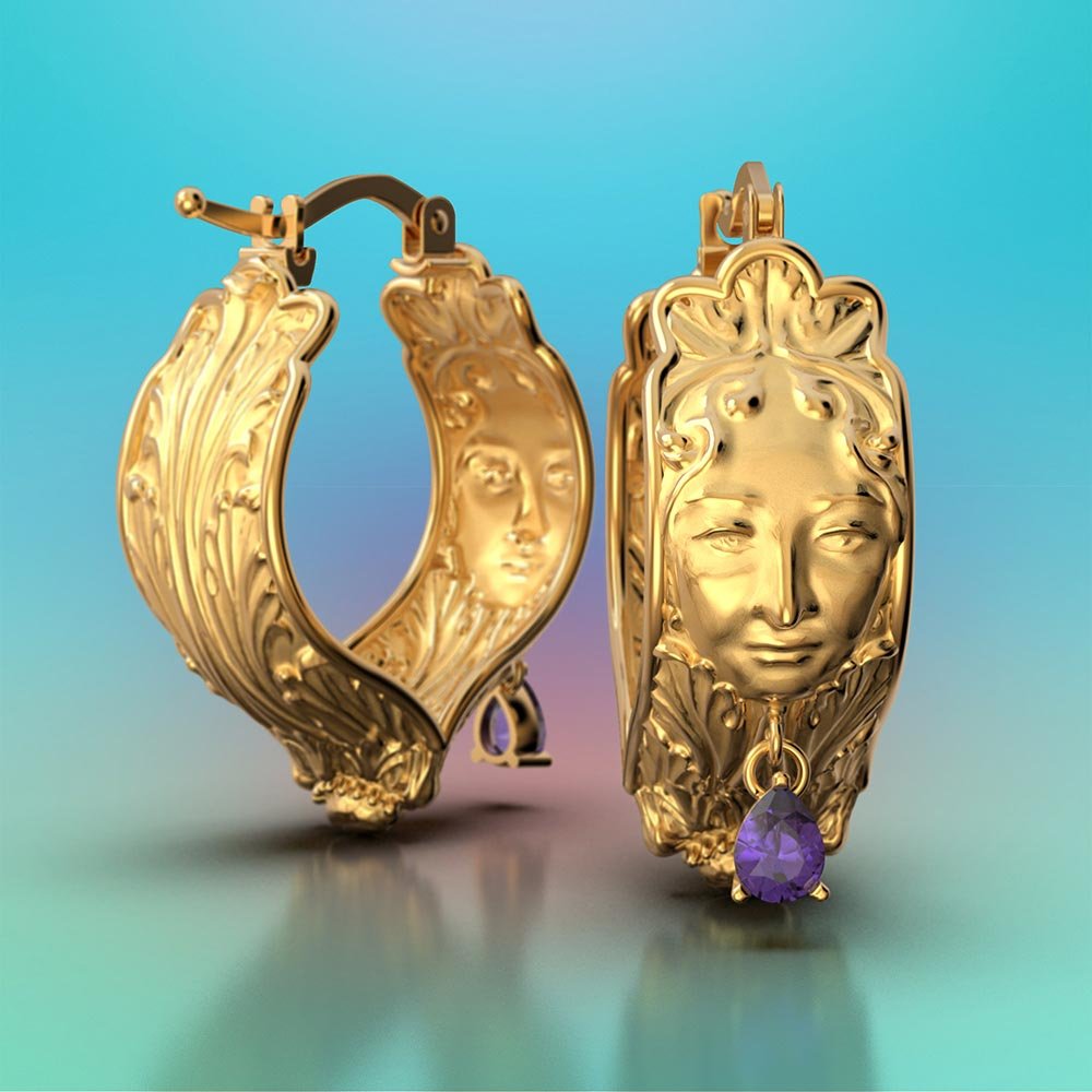 Liberty Style Gold Hoop Earrings - Oltremare Gioielli