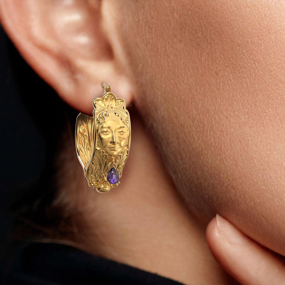 Liberty Style Gold Hoop Earrings - Oltremare Gioielli