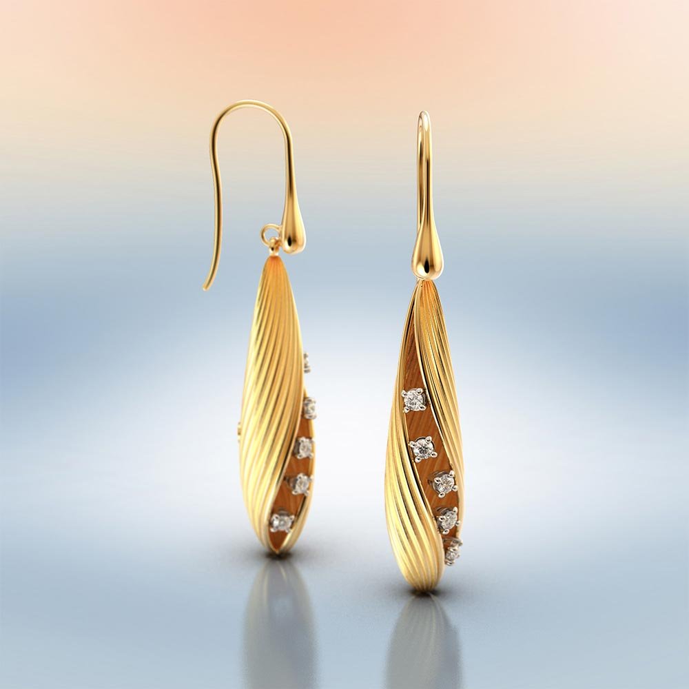 Stunning Diamond Drop Earrings - Oltremare Gioielli