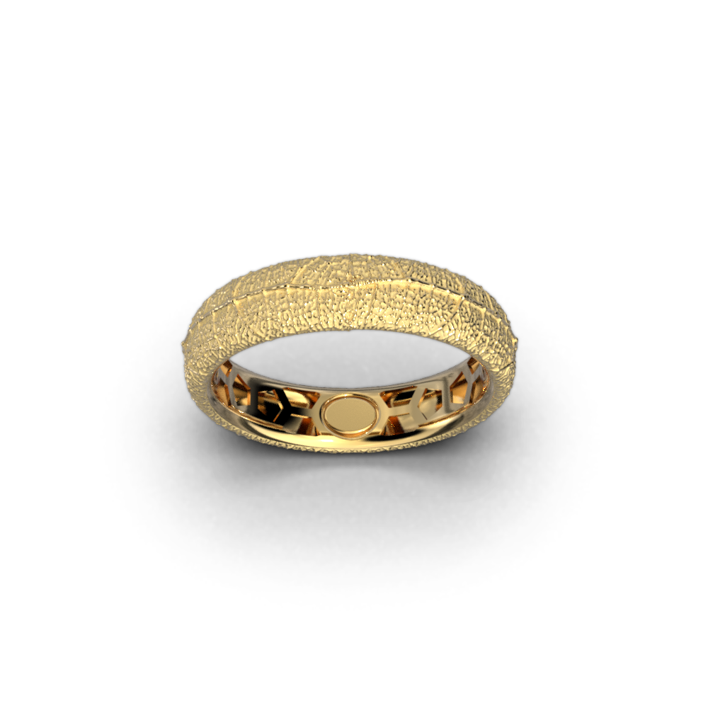 Italian Gold Wedding Band Nature Inspired - Oltremare Gioielli