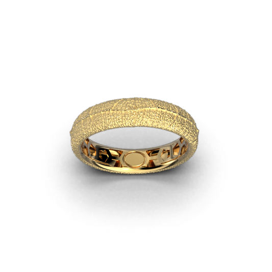 Italian Gold Wedding Band Nature Inspired - Oltremare Gioielli