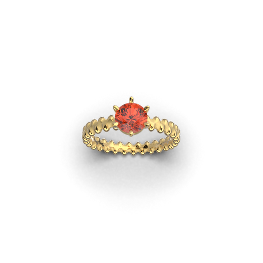 Oregon Sunstone Engagement Ring Made in Italy - Oltremare Gioielli