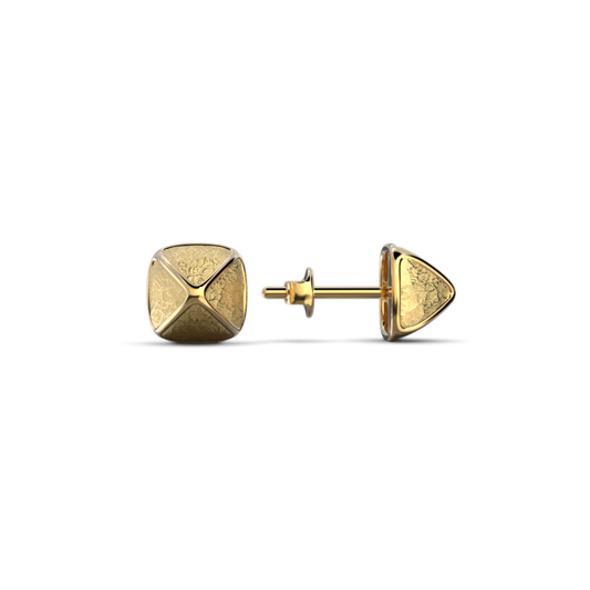 Pyramid Stud Earring in 14k or 18k Italian Gold - Oltremare Gioielli