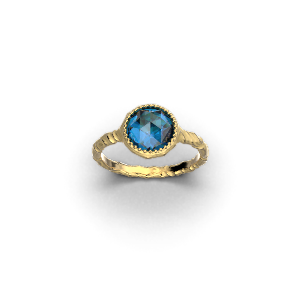 Gold Stacking Gemstone Ring - Oltremare Gioielli