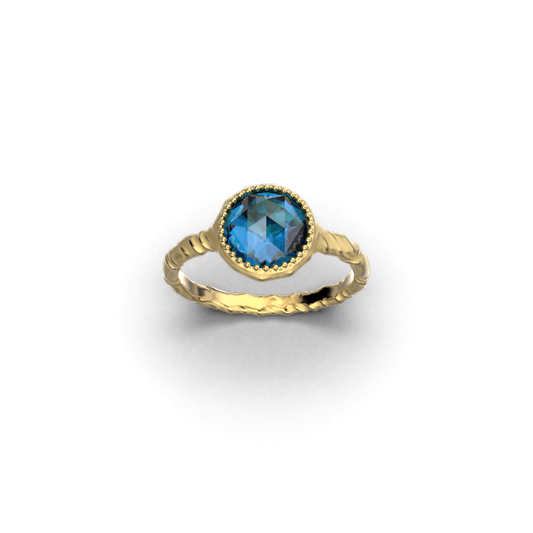 Gold Stacking Gemstone Ring - Oltremare Gioielli