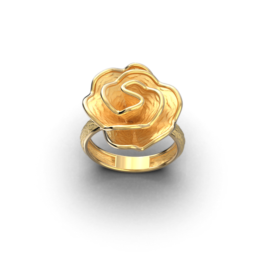 Rose Blossom Shaped Ring Made in Italy - Oltremare Gioielli