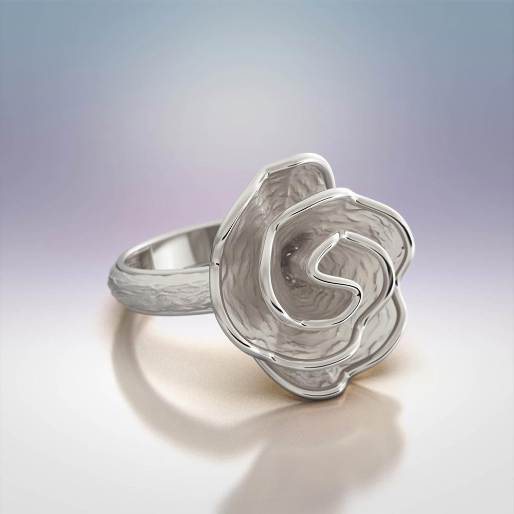 Rose Blossom Shaped Ring Made in Italy - Oltremare Gioielli