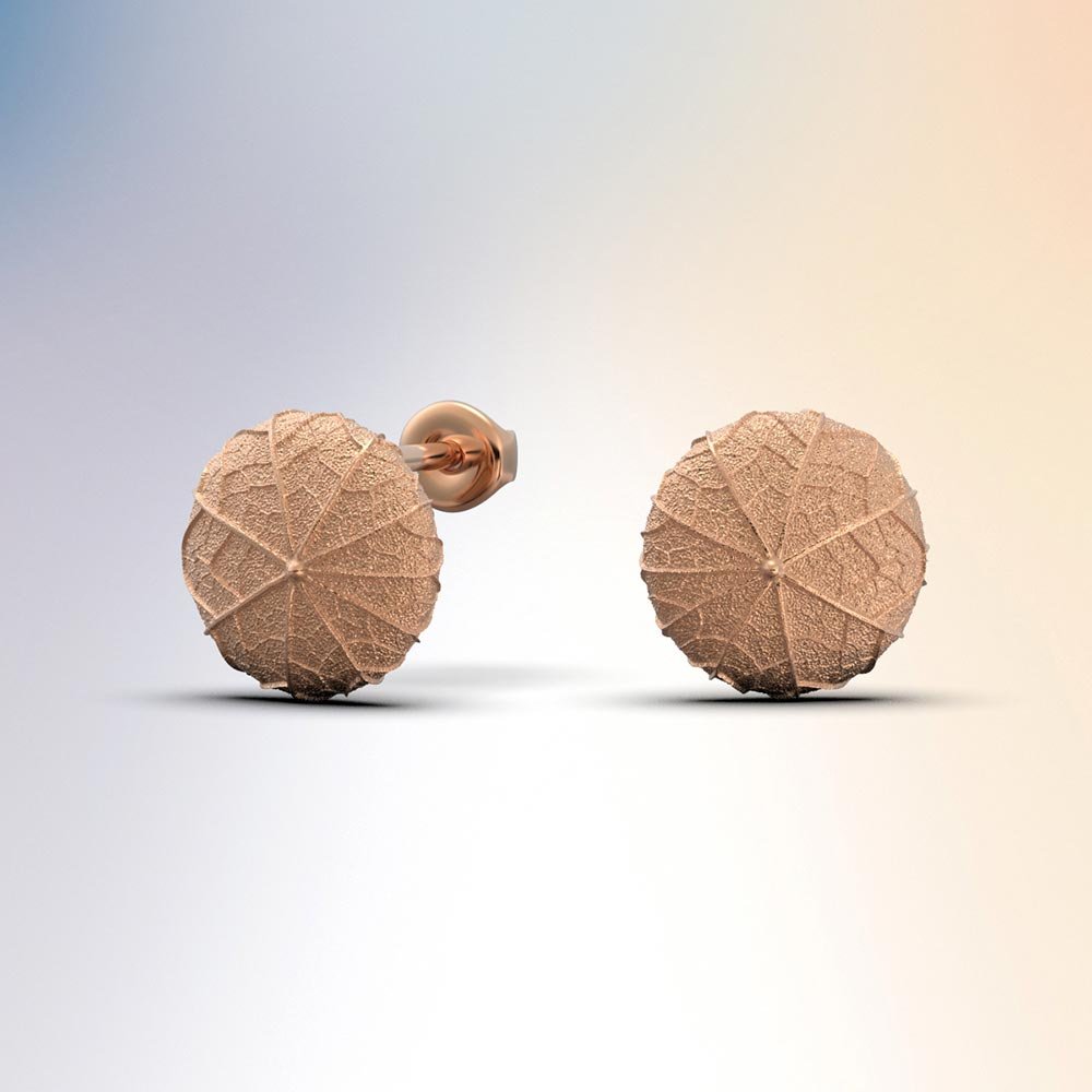 Nature Inspired Round Domed Stud Earrings - Oltremare Gioielli