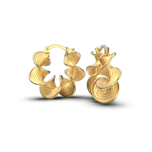 Elegant Twisted Gold Hoop Earrings - Oltremare Gioielli