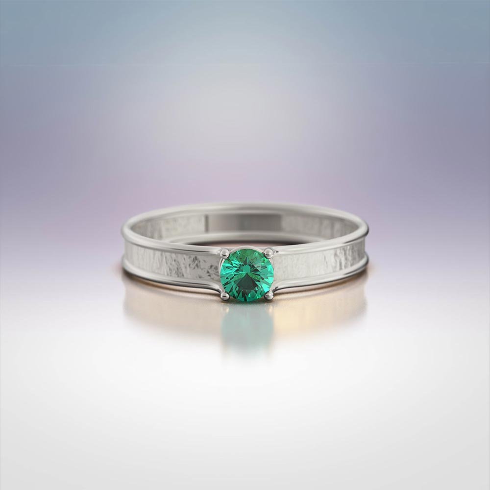 Engagement Ring With Precious Gemstone - Oltremare Gioielli