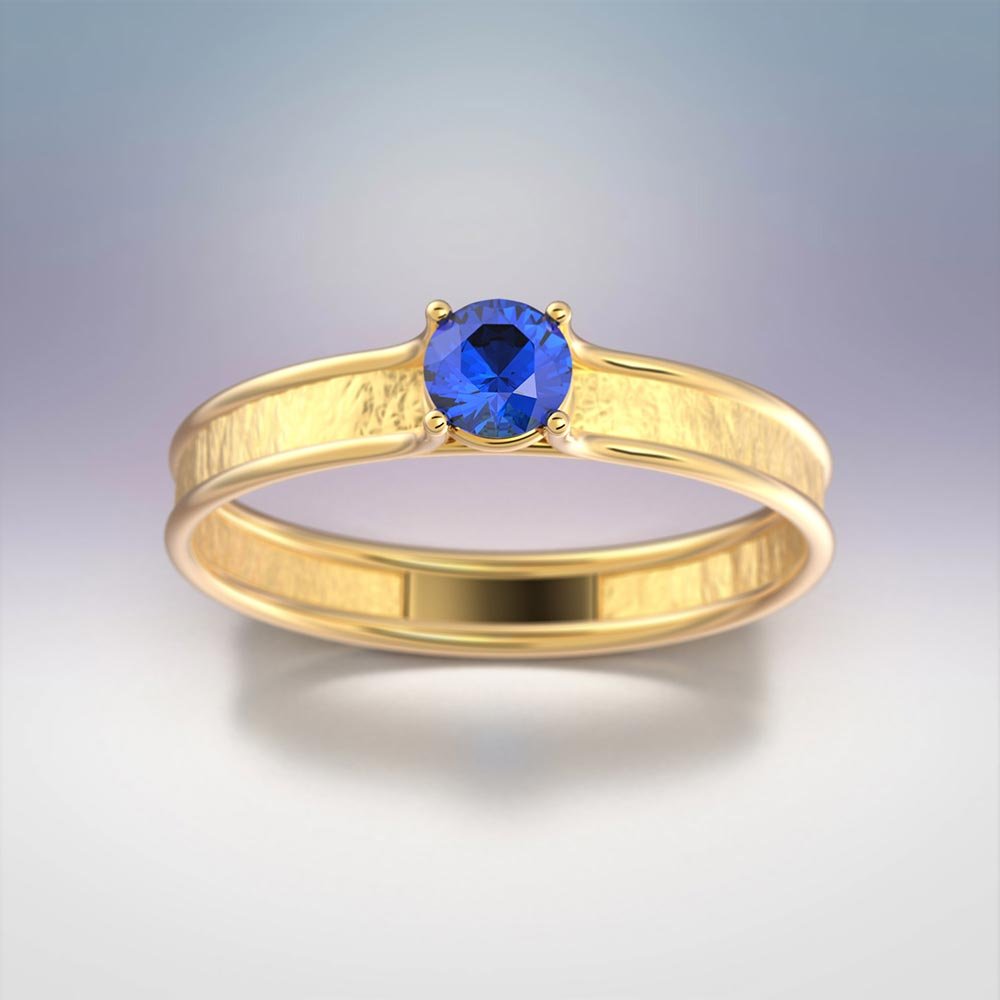 Engagement Ring With Precious Gemstone - Oltremare Gioielli