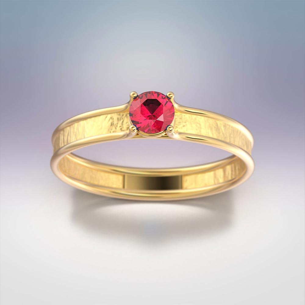 Engagement Ring With Precious Gemstone - Oltremare Gioielli