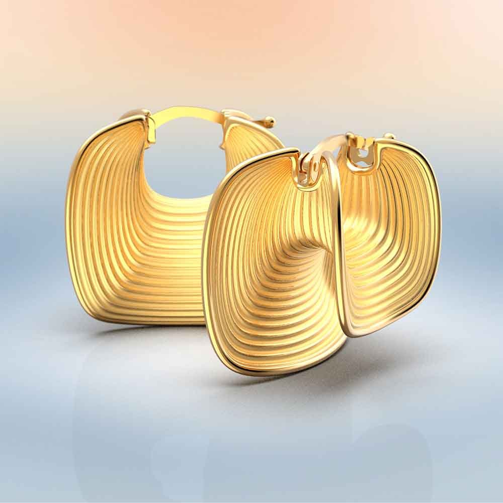 Stunning Hoop Earrings Square Shape - Oltremare Gioielli