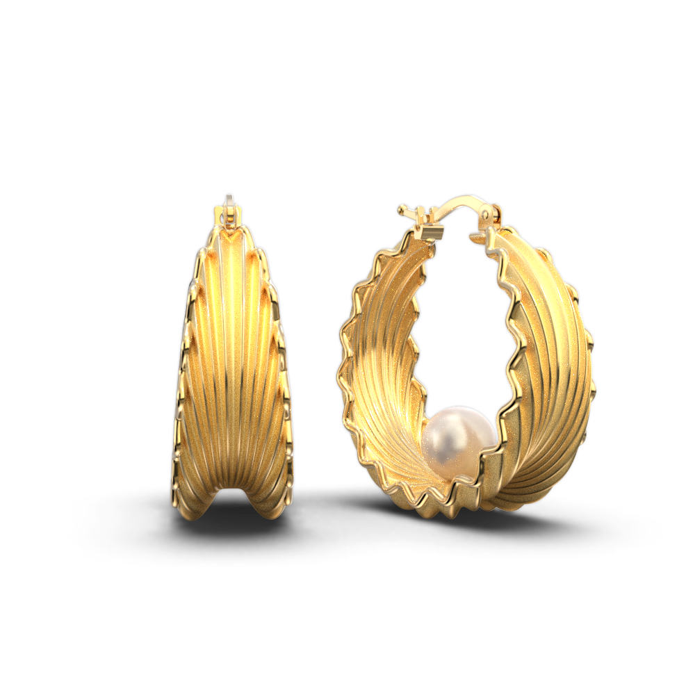 Pearl Hoop Earrings - Oltremare Gioielli