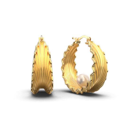 Pearl Hoop Earrings - Oltremare Gioielli