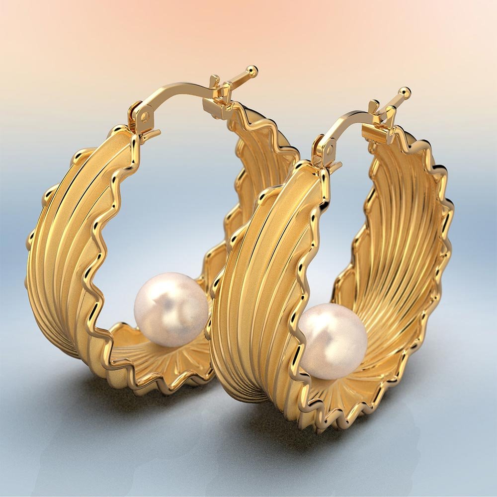 Pearl Hoop Earrings - Oltremare Gioielli