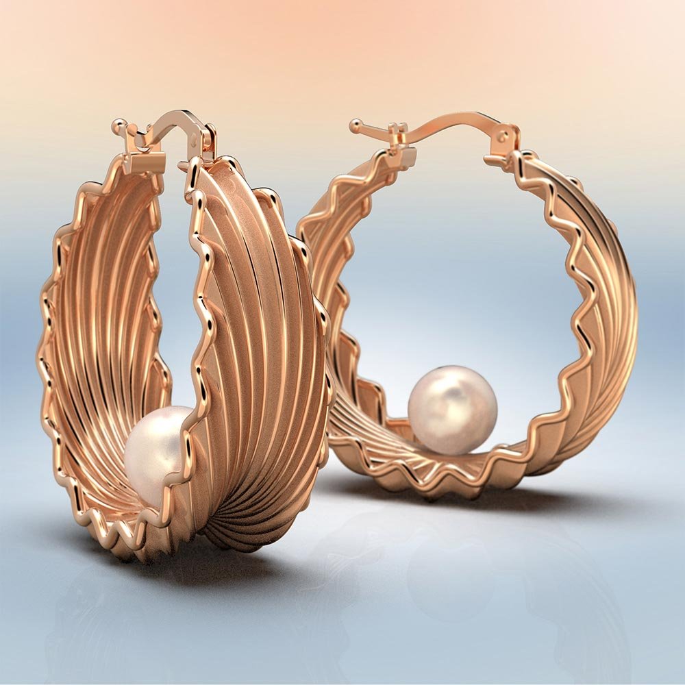 Pearl Hoop Earrings - Oltremare Gioielli