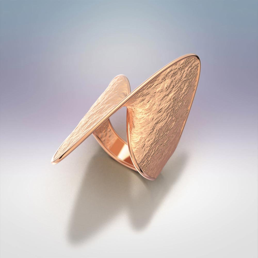 Sail shaped Gold Ring Made in Italy - Oltremare Gioielli