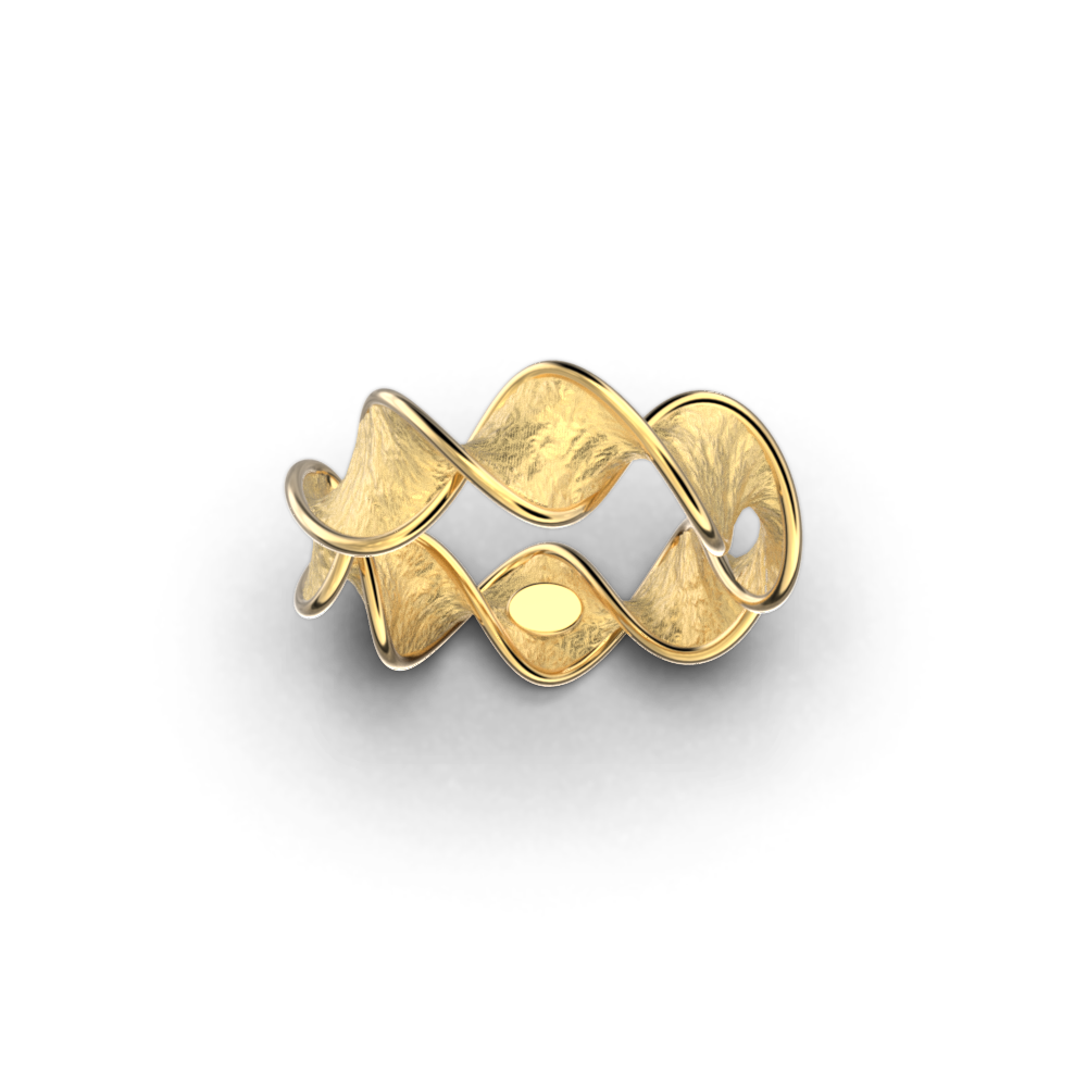 Twisted gold ring made in Italy - Oltremare Gioielli