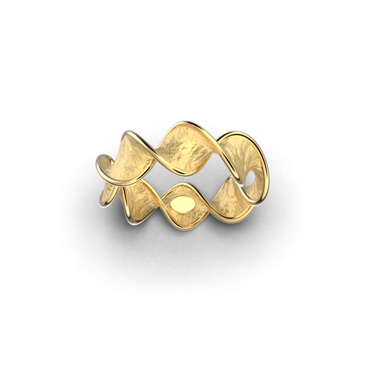 Twisted gold ring made in Italy - Oltremare Gioielli