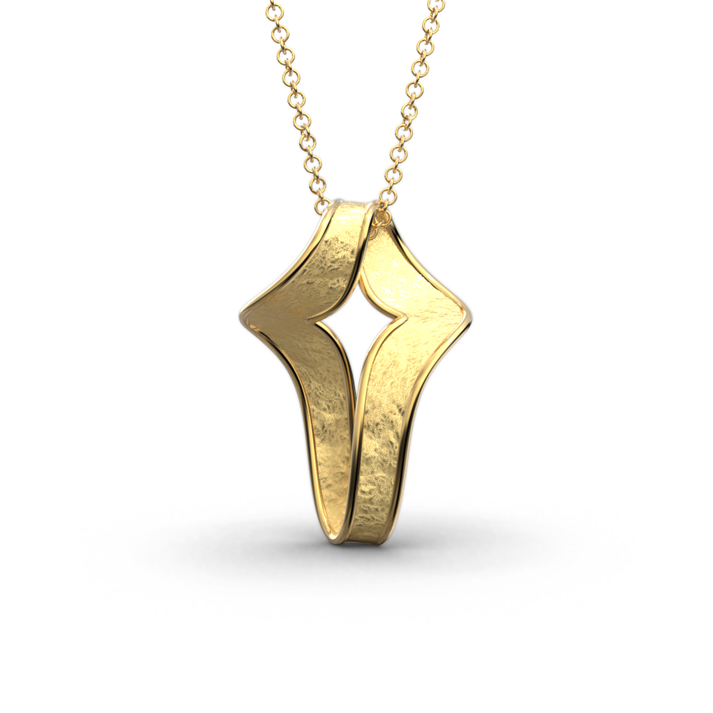 Modern unisex gold cross pendant necklace made in Italy in 14k or 18k genuine gold by Oltremare Gioielli