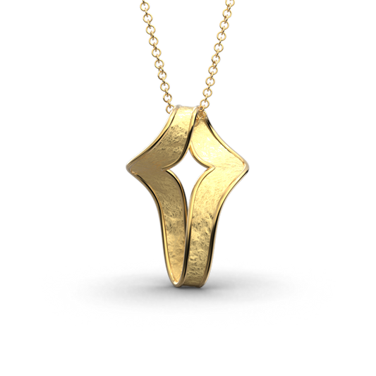 Modern unisex gold cross pendant necklace made in Italy in 14k or 18k genuine gold by Oltremare Gioielli