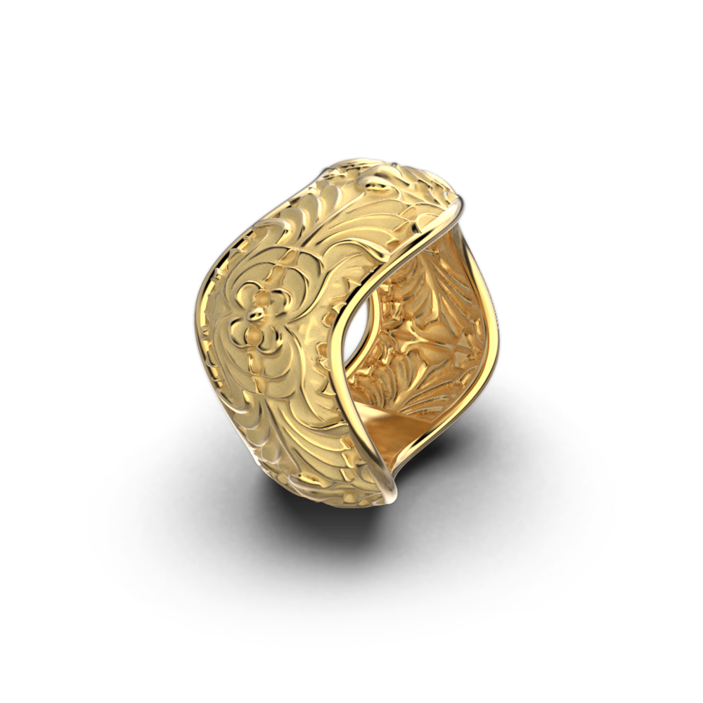 Wavy Loop Gold Ring - Oltremare Gioielli